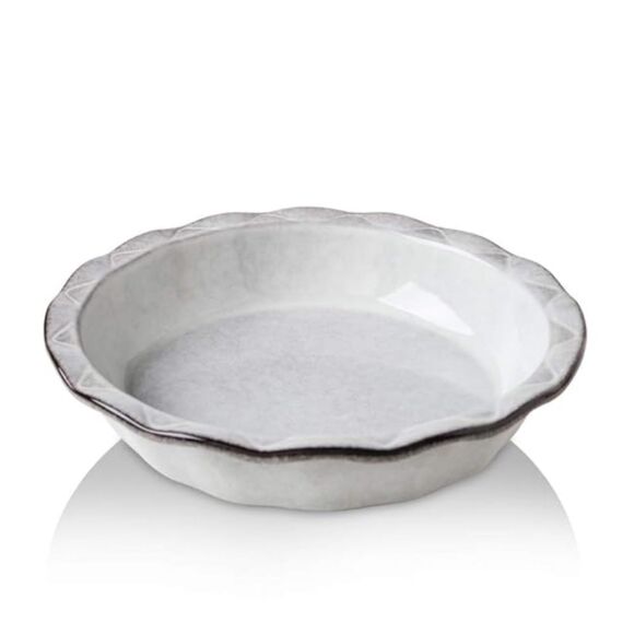 KOOV 10" Ceramic Pie Dish Round Baking Pan Reactive Glaze Variable Grey Kitchen - Picture 1 of 6